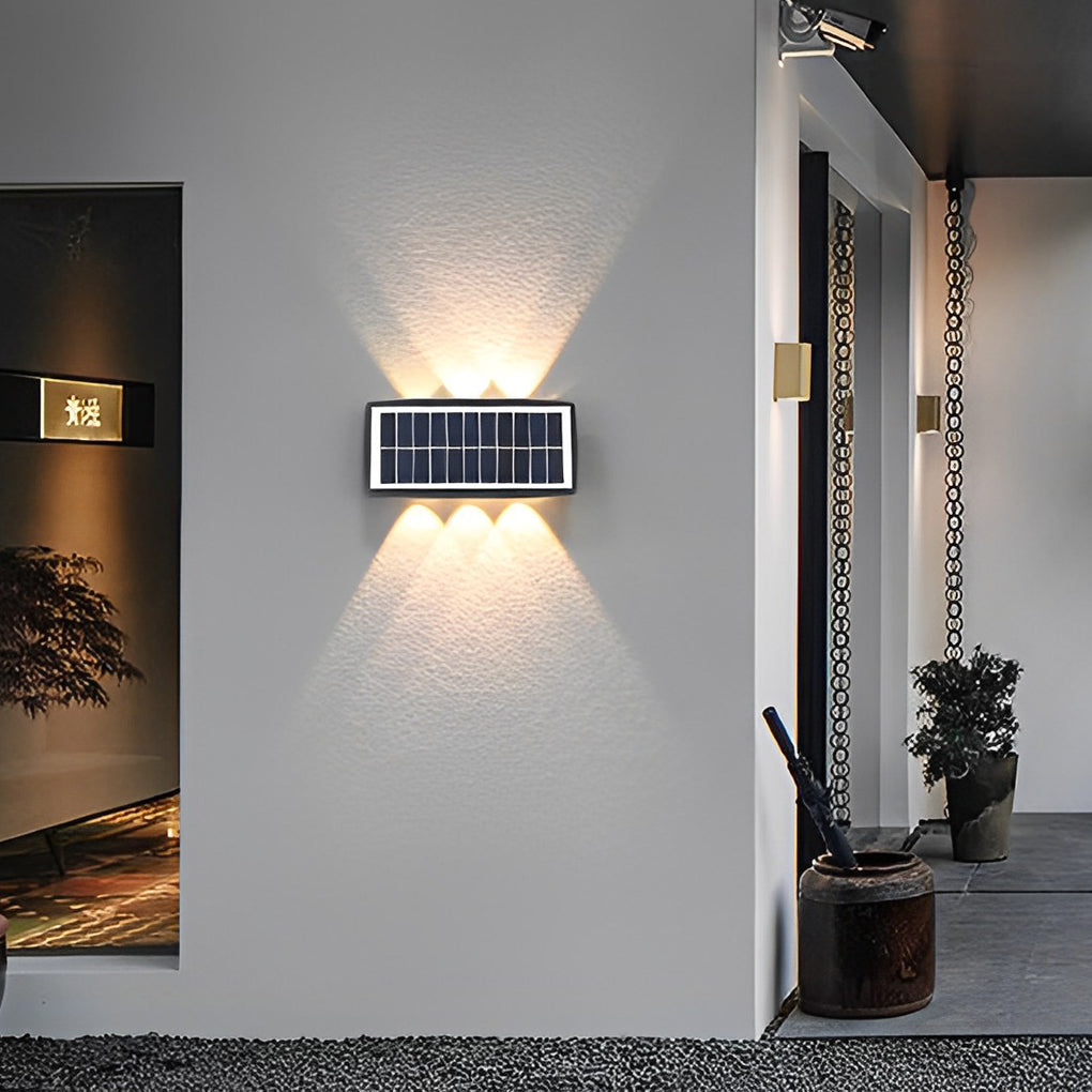 Soldier Solar LED Rectangular Outdoor Wall Lamp, Black ABS