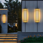Applique murale extérieure en acier nervuré Grateful, design rétro à grille verticale LED
