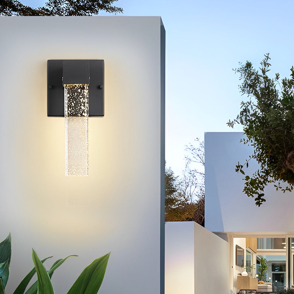 Applique murale LED Veda à bulles de cristal pour espaces extérieurs