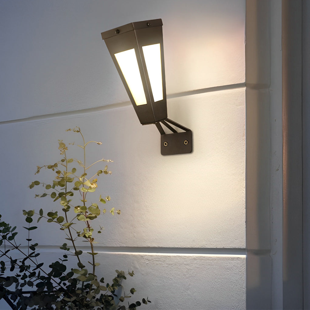 Solcelledrevet LED-væglampe til udendørs brug, akrylskærm, skumrings-til-daggry-sensor