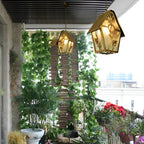 Bronze Die-Cast Aluminum Outdoor Chandelier With Glass Shade
