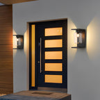 Applique murale solaire moderne pour l'extérieur, applique Serenay en acier inoxydable et verre