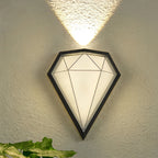 Geometrisk LED-væglampe, Timhea sort aluminium akryl væglampe