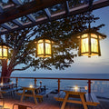 Wyne Branch-Pattern Bamboo-Style Outdoor Lantern Light