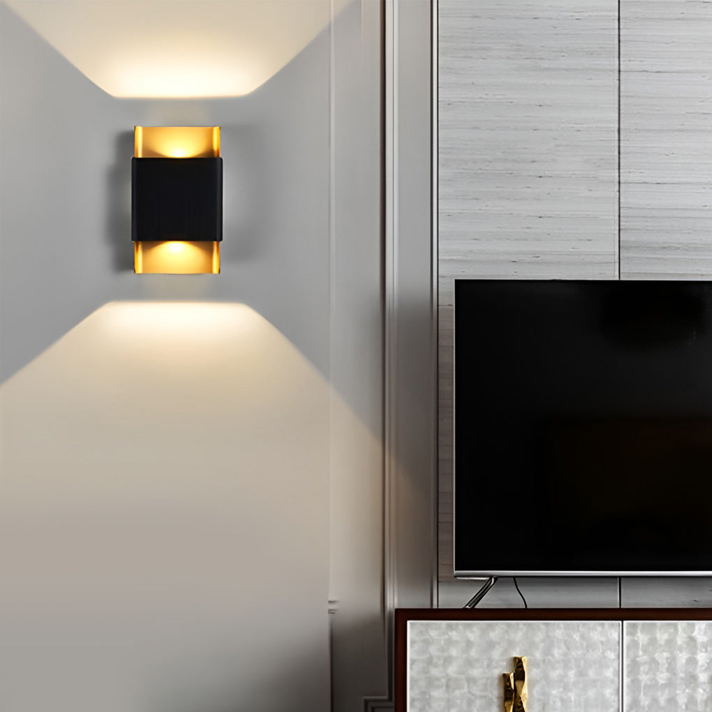 Aluminum Outdoor Wall Lamp, Warm-White COB LED, Glass Shade, 4 Finishes