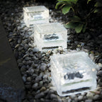 Maglene Solar Ice Cube Step Lights, Colorful Crystal-Glass Design