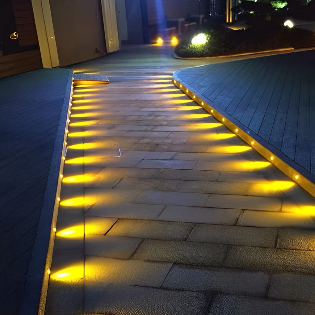 Tiffany 10-Piece LED In-Ground Step Lights, Stainless Steel Outdoor Set