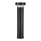 Black Aluminum Bollard Post Light, Warm LED Garden Path Lighting