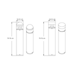 Sherard Sand-Gray Aluminum Bollard Path Light, Nordic Outdoor Lamp