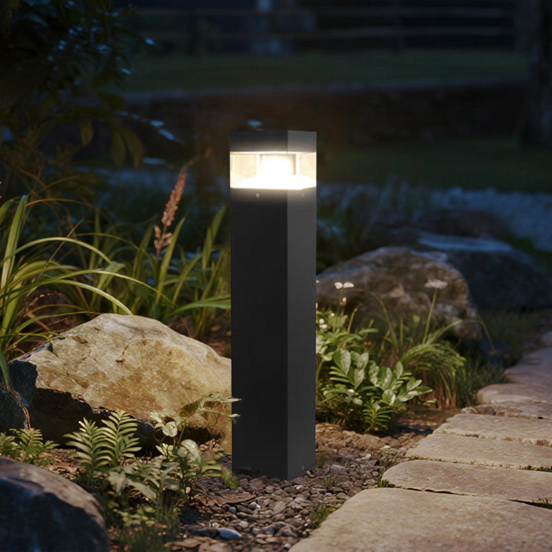 Aluminum Garden Pole Light, 80cm Nordic Bollard Lamp With Warm LED