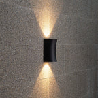 Mararet Up-Down LED Outdoor Wall Light, Black Aluminum, IP65 Rated
