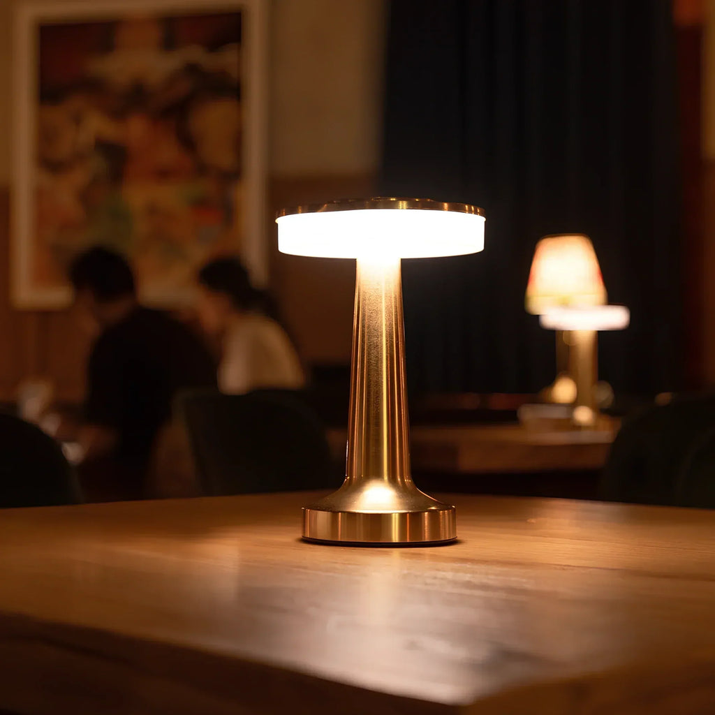 Wireless Table Lamp, Retro Bar Design, Dimmable USB-C LED
