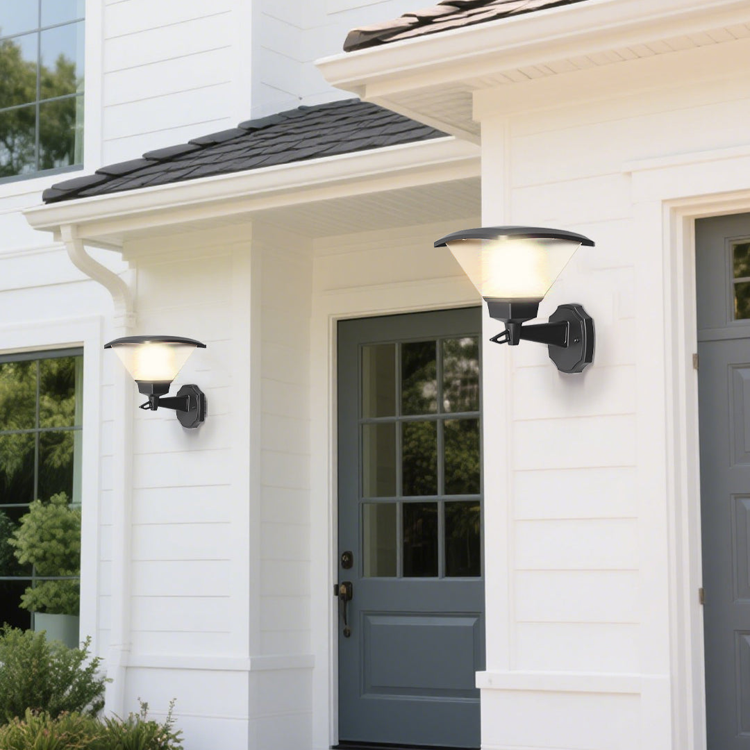 Norri Black Aluminum LED Outdoor Wall Sconce With Cone Shade