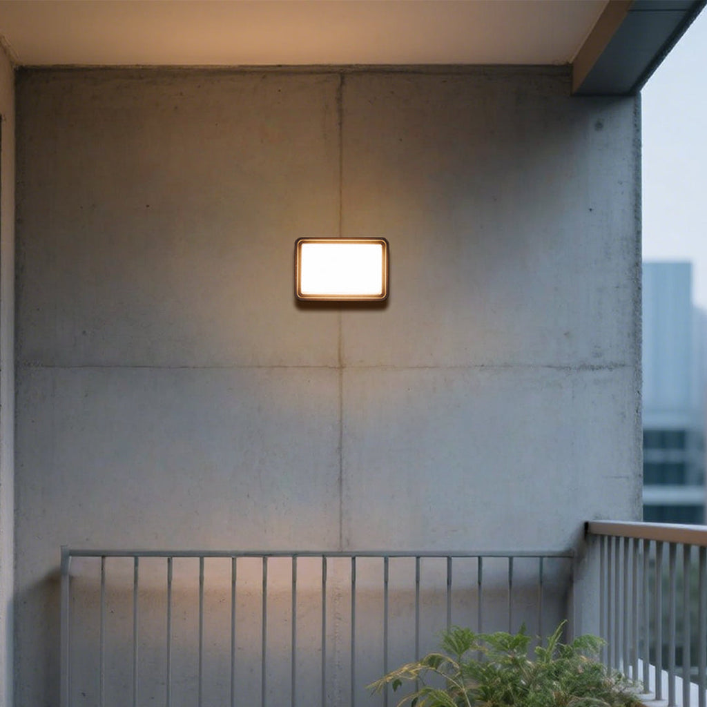 Applique murale LED Stan, aluminium noir flash carré pour l’extérieur  