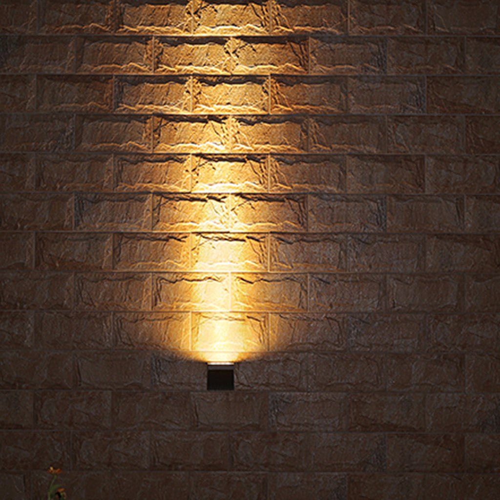 Luz de Parede Exterior em Vidro Industrial, Alumínio Preto Minimalista