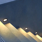 Klassiske LED-udendørs trinlys, sandgråt aluminium, IP65