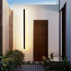 Linear Acrylic Wall Lamp for Outdoor Use, Matte Black and White