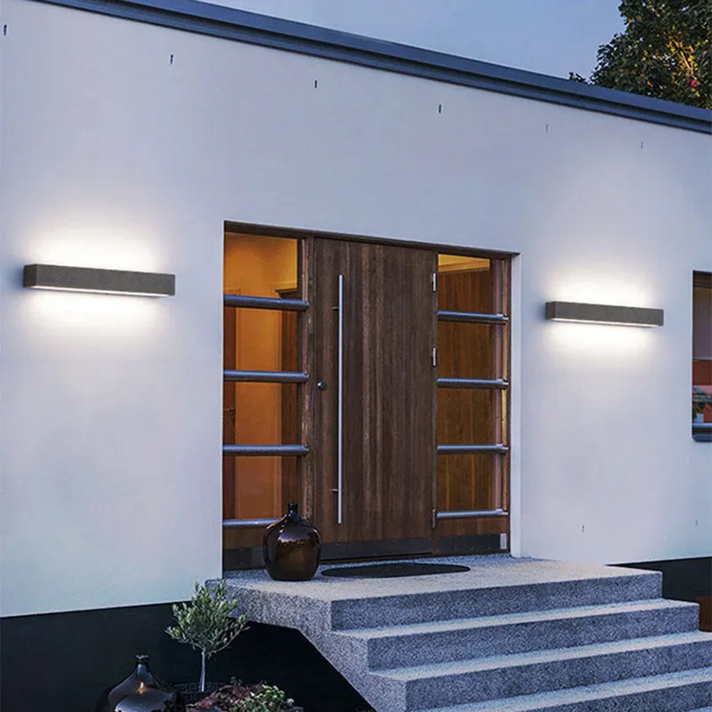 Udendørs væglampe i cement, Fyra design i sort eller hvid LED