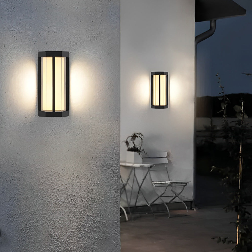 Aluminum Outdoor Wall Light With Double-Layer Acrylic Shade, LED