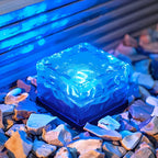 Maglene Solar Ice Cube Step Lights, Colorful Crystal-Glass Design