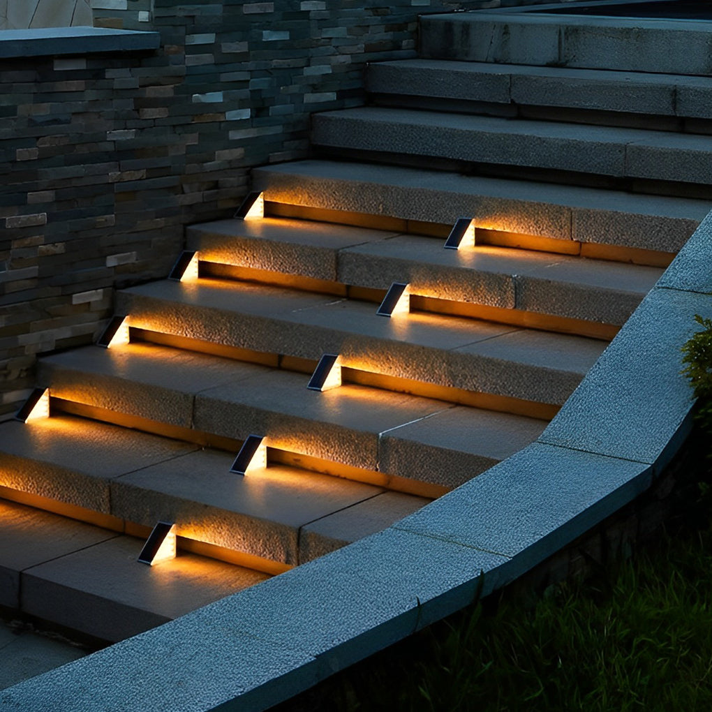 Triangle Solar Step Lights, Automatic Wire-Free Outdoor Lamps