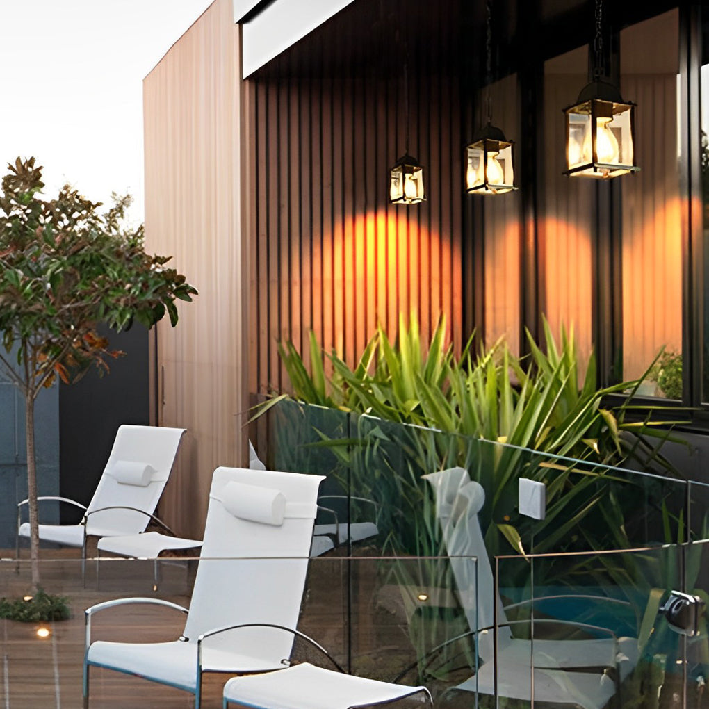 Compact Outdoor Chandelier With Die-Cast Aluminum Frame And Glass Shade