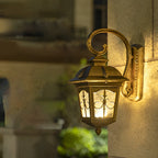 European Retro Wall Light With Glass Shade, Die-Cast Aluminum, IP65 Rated