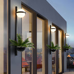 Flowerpot-Shaped Outdoor Wall Light, Modern Steel LED Sconce