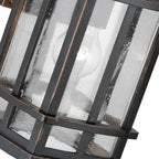 Bubble Glass Wall Light, Thea Retro Black Outdoor Aluminum Sconce