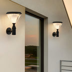 Luz de Parede Solar Redonda Odette com LED, Abajur de Alumínio Riscado