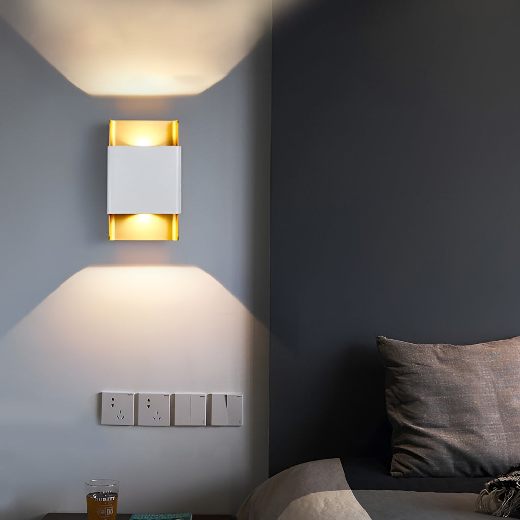 Aluminum Outdoor Wall Lamp, Warm-White COB LED, Glass Shade, 4 Finishes