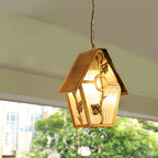 Bronze Die-Cast Aluminum Outdoor Chandelier With Glass Shade
