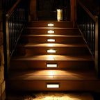 Quine Recessed Stair Light, Rectangular Stainless Steel Grille