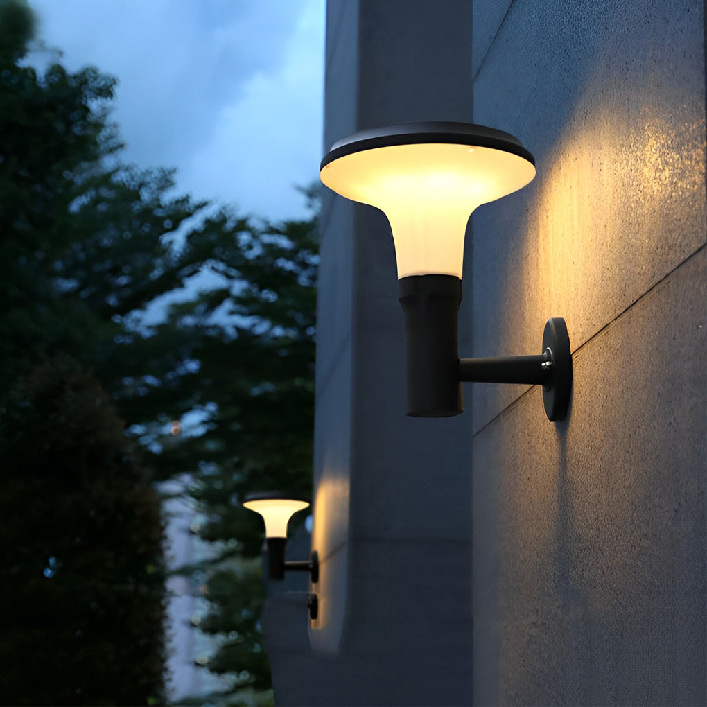 Round Flower-Shape Aluminum Outdoor Wall Lamp, Sunine Solar LED