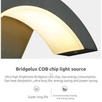 Elvon Arc vegglampe, nordisk stil vanntett LED, svart med bevegelsessensor