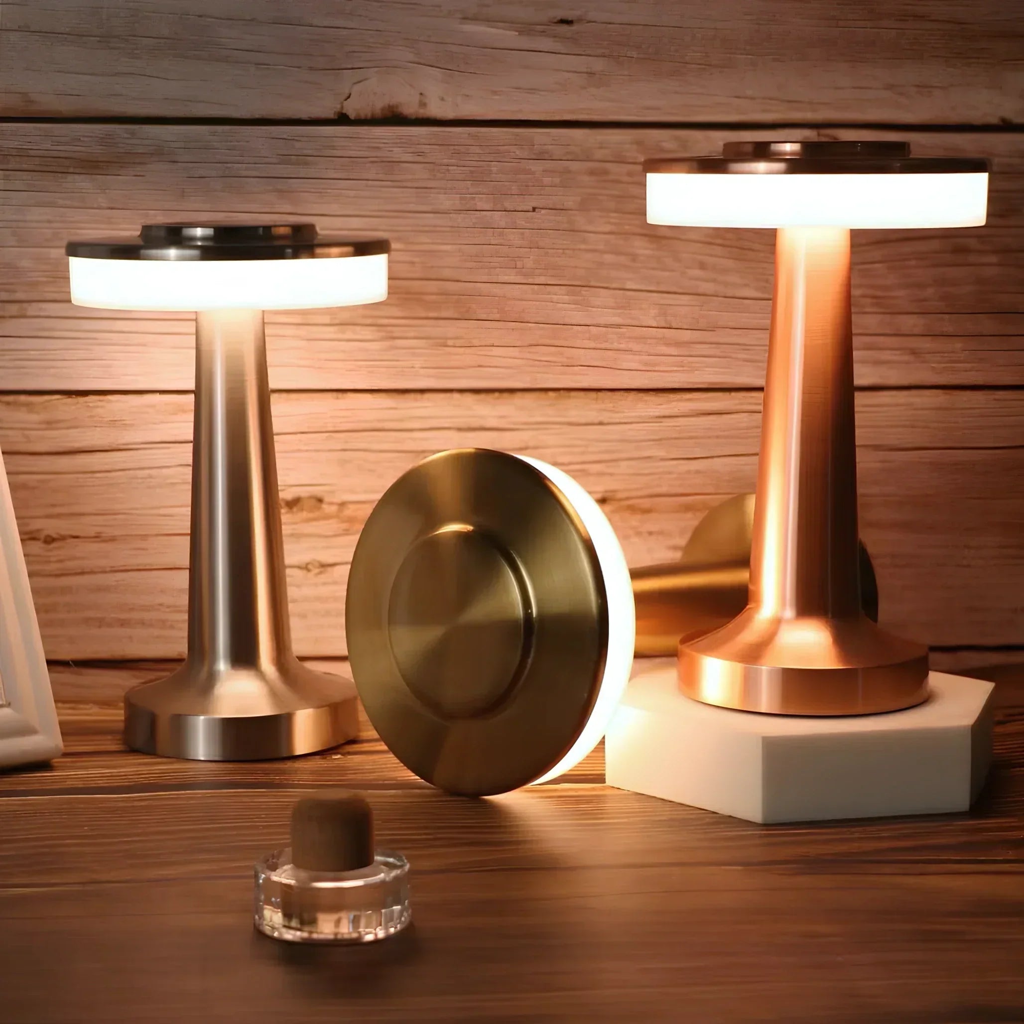 Wireless Table Lamp, Retro Bar Design, Dimmable USB-C LED