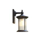 Silas Outdoor Wall Sconce, Coffee-Gold Aluminum, Frosted Glass Shade