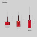 Minimalist Glass Pendant Light, Clear Red Orange or Grey, 3 Sizes, G4 Base