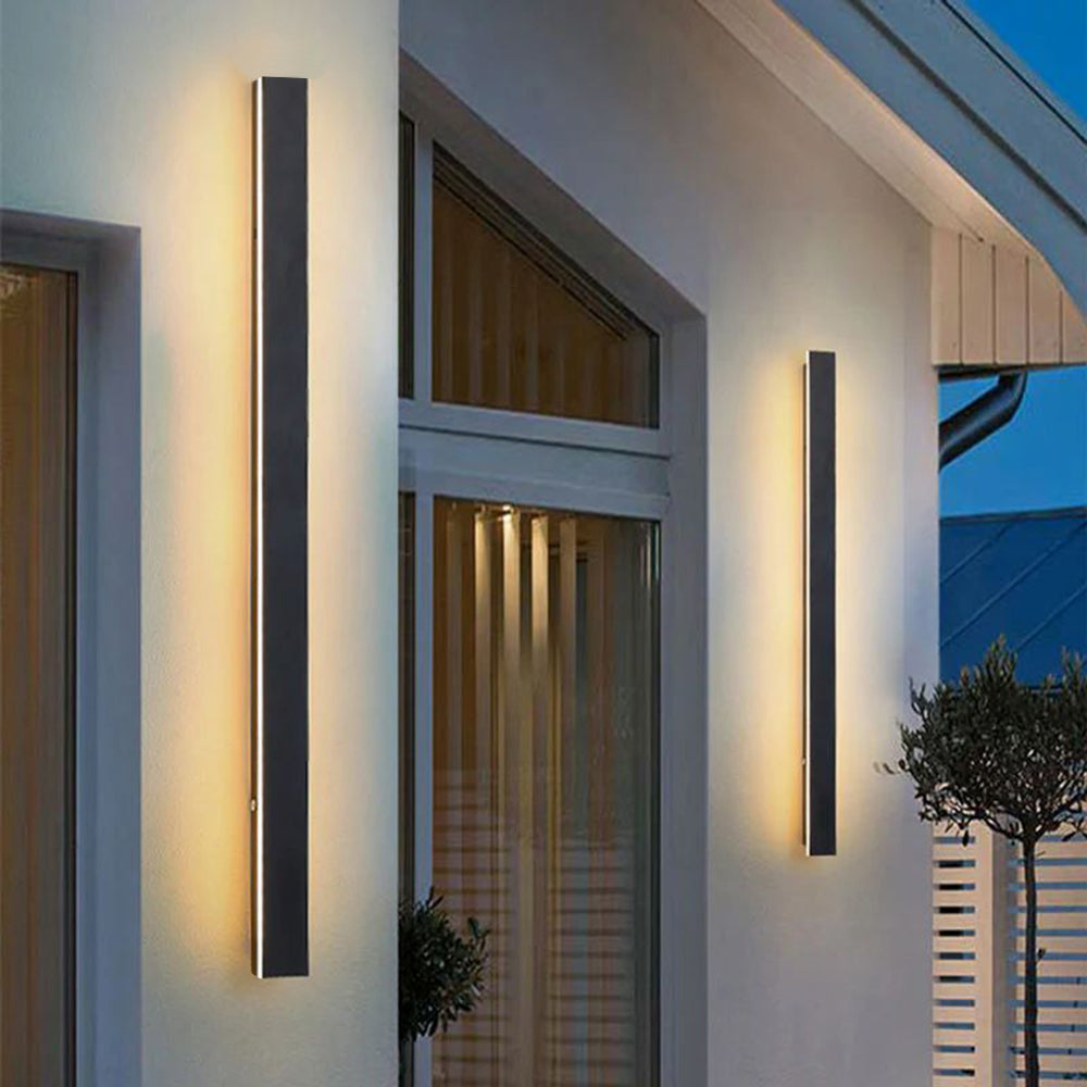 Linear Metal Outdoor Wall Light With Acrylic Diffuser, Black