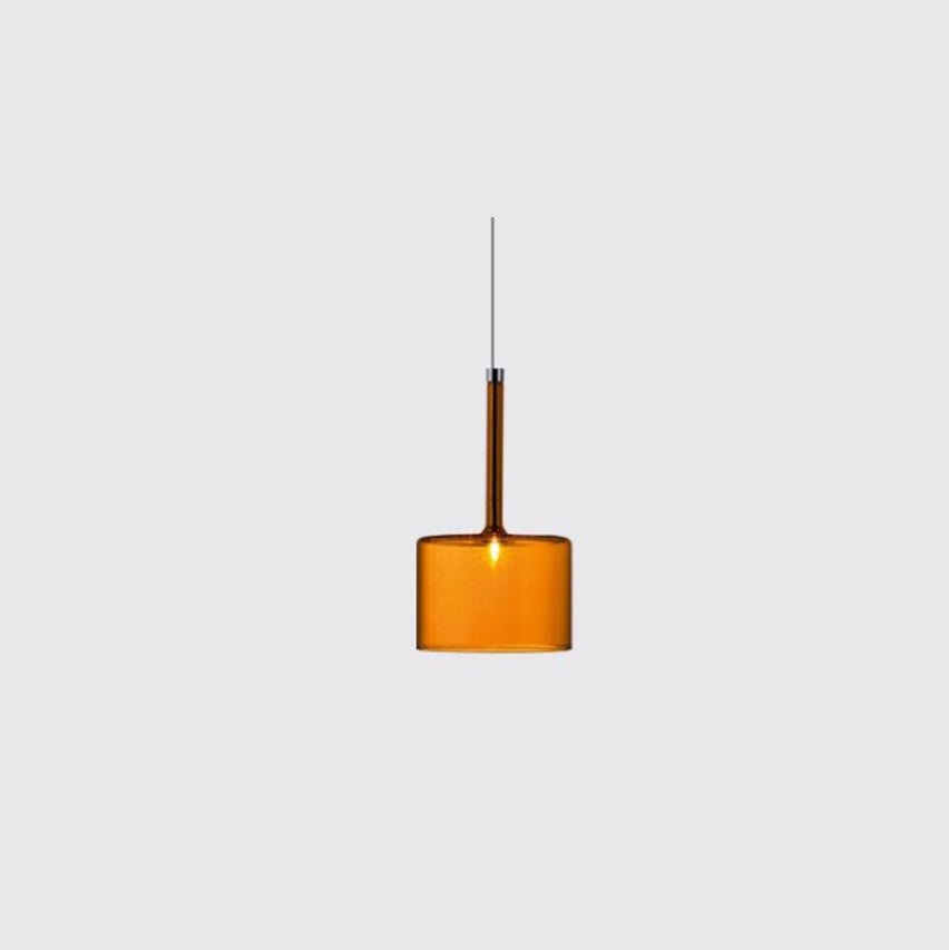 Minimalist Glass Pendant Light, Clear Red Orange or Grey, 3 Sizes, G4 Base