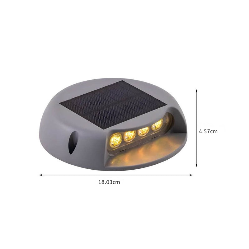 Round Solar LED Deck Light, Dusk-to-Dawn Weatherproof ABS Step Light