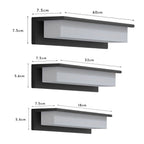 Solcelle utendørs vegglampe, aluminiumdesign med LED fra skumring til daggry