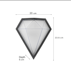 Geometrisk LED-væglampe, Timhea sort aluminium akryl væglampe