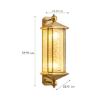 Luz de Parede Exterior em Cobre de Meio Século com Abajur de Vidro Ondulado como Água
