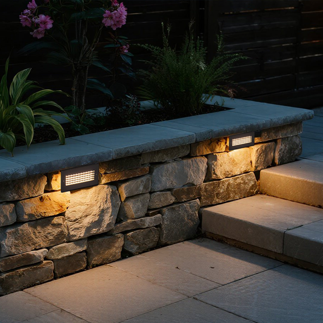 Gray Aluminum Outdoor Step Light, Flush-Mount LED Deck Light
