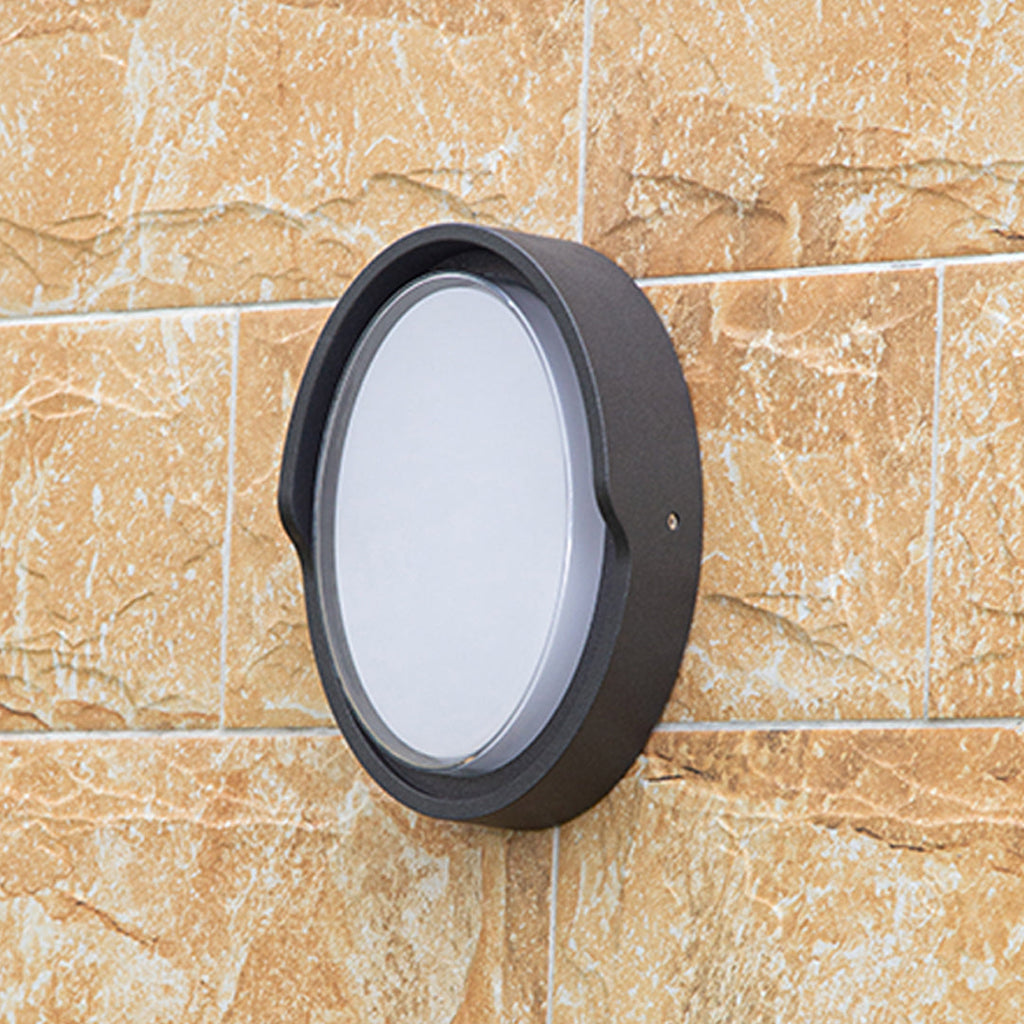 Applique murale Greory ronde ou ovale, LED minimaliste pour espaces extérieurs  