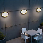Applique murale Greory ronde ou ovale, LED minimaliste pour espaces extérieurs  