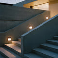 Geometriske LED-udendørs trinlys, runde eller firkantede, aluminium