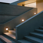 Geometriske LED-udendørs trinlys, runde eller firkantede, aluminium