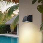 Luz de Parede Exterior em Vidro Industrial, Alumínio Preto Minimalista